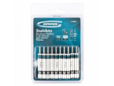 Набор бит TORX 8х50, сталь S2, 10 шт //GROSS от GROSS Набор бит TORX 8х50, сталь S2, 10 шт //GROSS