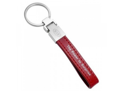Кожаный брелок Kia Keyring, Leather Red, артикул R8480AC504K от KIA Кожаный брелок Kia Keyring, Leather Red, артикул R8480AC504K